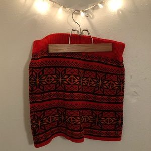 Red and orange sweater skirt